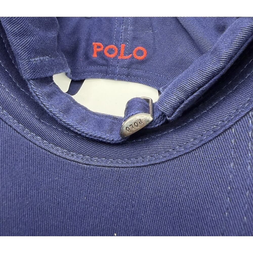 Polo Ralph Lauren Chino Dad Hat Navy Red Pony Adjustable Golf Casual Cap NWOT - Picture 11 of 11